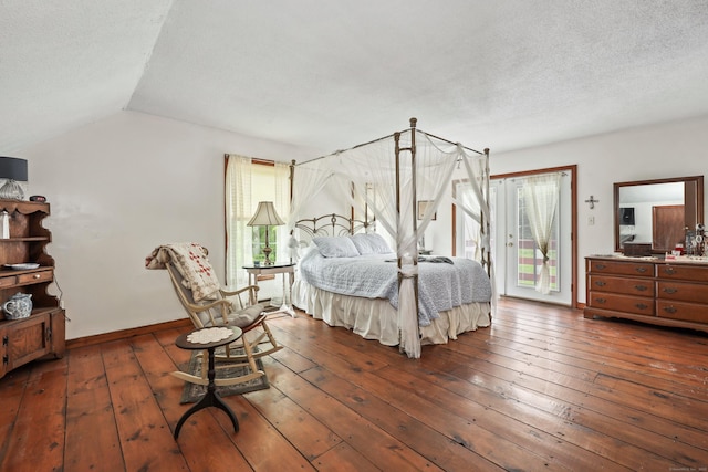 40 Fountainhead Rd, Plymouth, CT 06786 - bedroom featuring multiple windows, dark wood finished floors, a textured ceiling, access to exterior, and baseboards