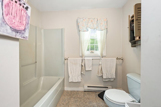 40 Fountainhead Rd, Plymouth, CT 06786 - bathroom featuring a baseboard heating unit, toilet, tile patterned floors, and baseboards
