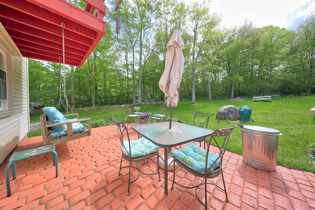 40 Fountainhead Rd, Plymouth, CT 06786 - view of patio / terrace with outdoor dining space and view of scattered trees