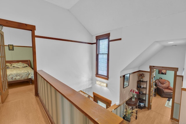 41 Farm Dr Unit 41, Farmington, CT 06032 - hallway with light wood-style floors and lofted ceiling