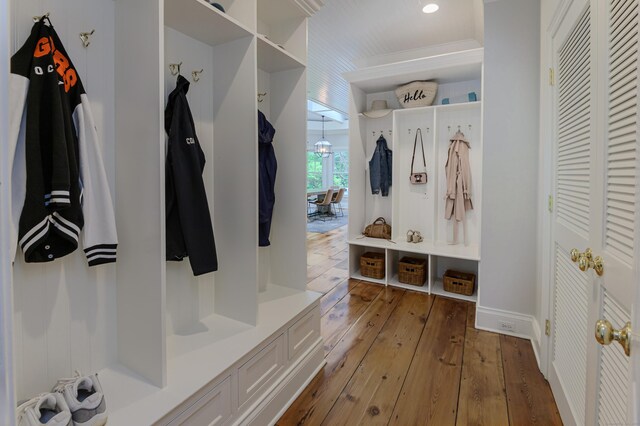 67 Peaceable St, Ridgefield, CT 06877 - mudroom with wood-type flooring and baseboards