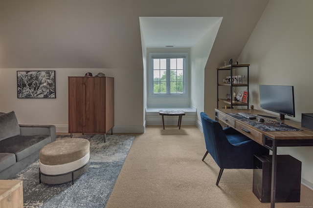67 Peaceable St, Ridgefield, CT 06877 - office featuring carpet floors, baseboards, and vaulted ceiling