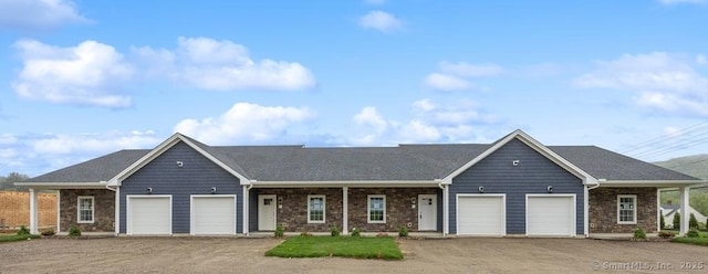 210 Munson Rd Unit 3-A, Wolcott, CT 06716 - single story home with an attached garage, stone siding, and covered porch