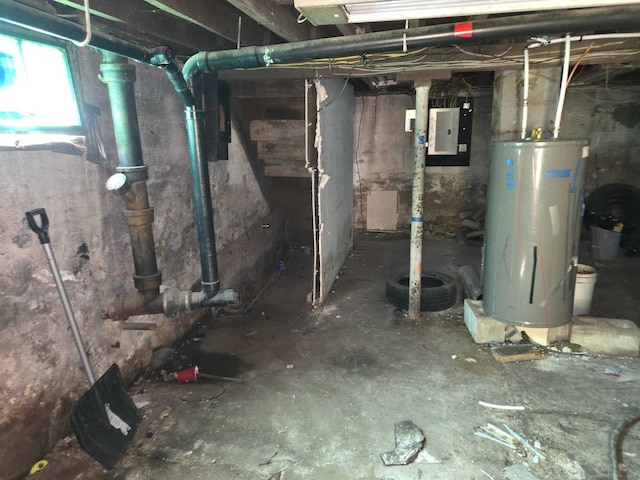 827 Middle Tpke E, Manchester, CT 06040 - below grade area with water heater and electric panel
