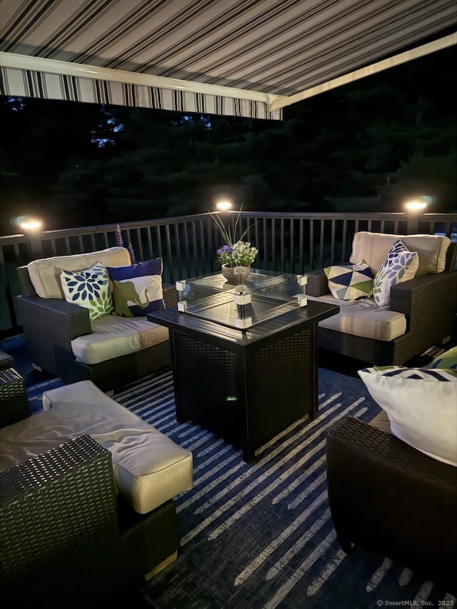 100 Round Hill Rd, Middletown, CT 06457 - deck at twilight featuring outdoor lounge area