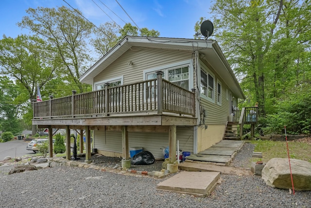 24 Cornell Rd, Danbury, CT 06811 - view of front facade featuring a deck and stairs