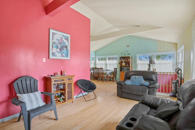 24 Cornell Rd, Danbury, CT 06811 - living room featuring vaulted ceiling and wood finished floors