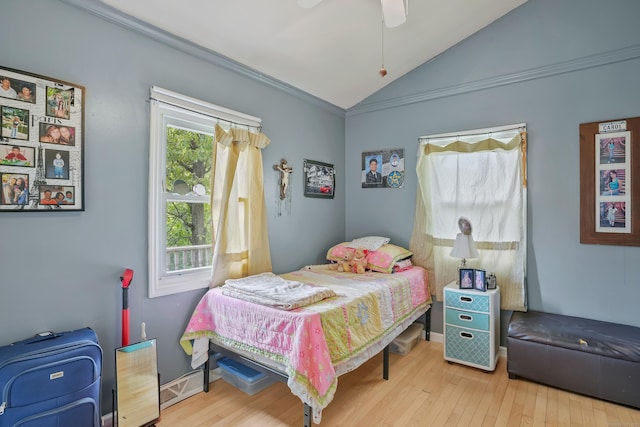 24 Cornell Rd, Danbury, CT 06811 - bedroom with lofted ceiling, hardwood / wood-style floors, and a ceiling fan