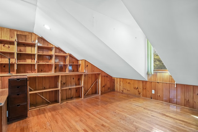1 Cedar Rd, Danbury, CT 06811 - additional living space featuring hardwood / wood-style flooring, vaulted ceiling, and wooden walls