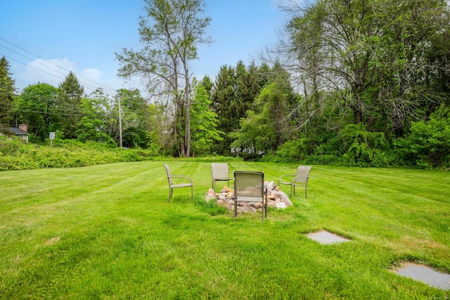 3 Lynns Corner Rd, Woodbury, CT 06798 - view of green lawn featuring a fire pit