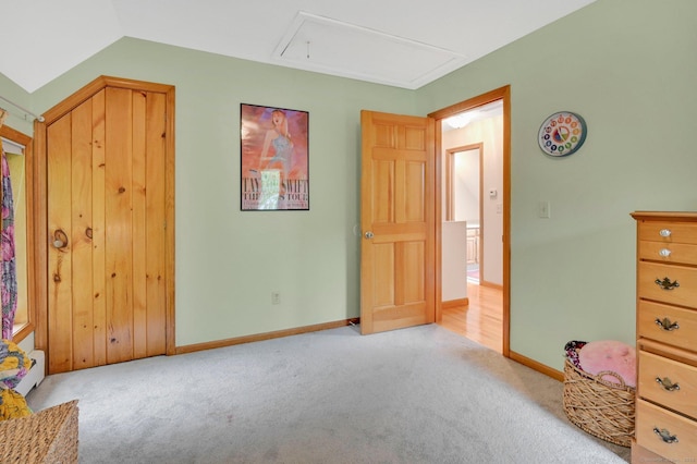 33 Erdoni Rd, Columbia, CT 06237 - unfurnished bedroom with carpet, attic access, and baseboards