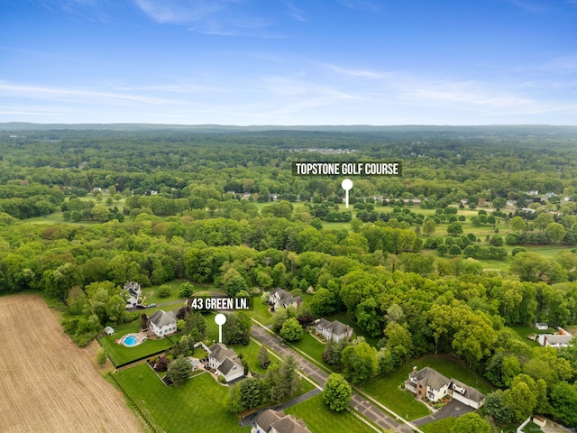 aerial view of a heavily wooded area