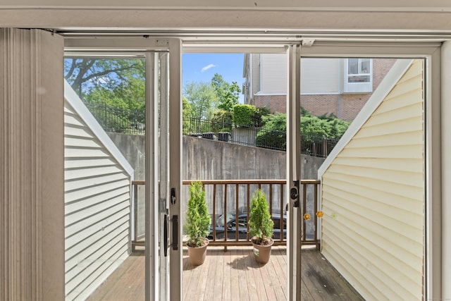 101 Grove St Apt 19, Stamford, CT 06901 - doorway with hardwood / wood-style flooring