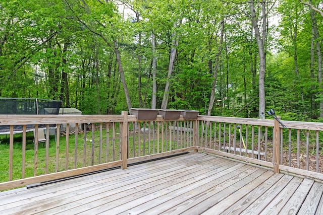 9 Berkshire Dr, East Hampton, CT 06424 - wooden terrace with a trampoline