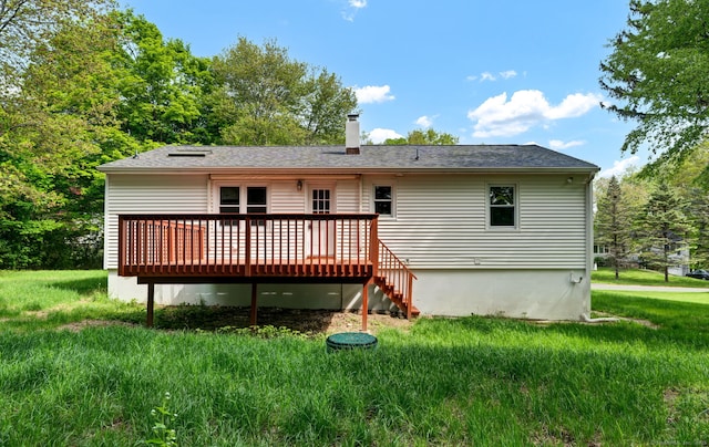 6 Marbil Rd, Danbury, CT 06811 - back of property with a deck and a chimney