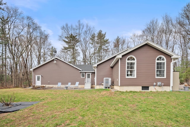 108 Lohse Rd, Willington, CT 06279 - rear view of property featuring entry steps, a yard, and central air condition unit