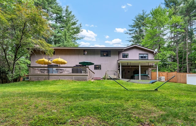 1 Nod Brook Dr, Simsbury, CT 06070 - back of property with a deck and a jacuzzi