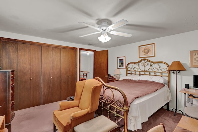 1 Nod Brook Dr, Simsbury, CT 06070 - bedroom with carpet flooring, ceiling fan, and a closet