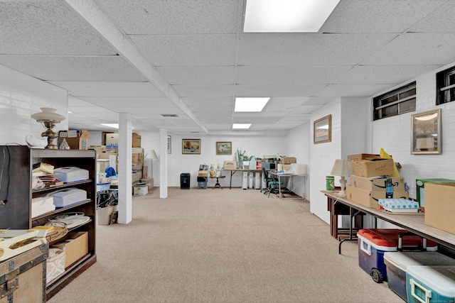1 Nod Brook Dr, Simsbury, CT 06070 - finished basement with carpet floors and a drop ceiling