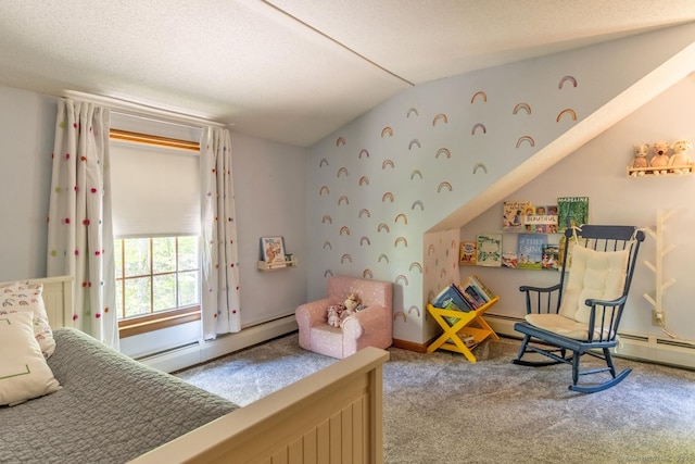 12 Sandy Ln, Marlborough, CT 06447 - carpeted bedroom featuring vaulted ceiling and a baseboard heating unit