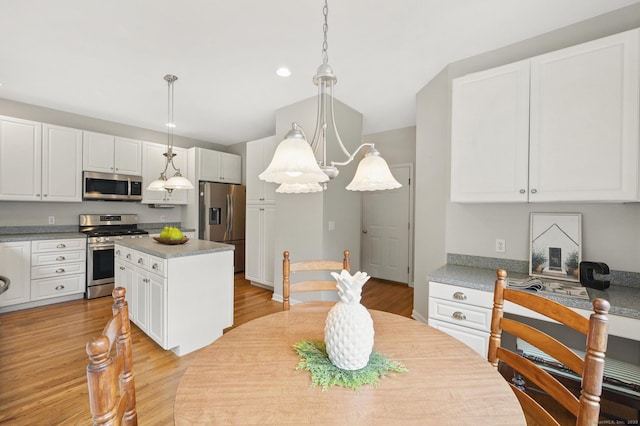 107 Chestnut Hill Rd Unit 107, Portland, CT 06480 - kitchen featuring stainless steel appliances, a kitchen island, white cabinetry, and recessed lighting