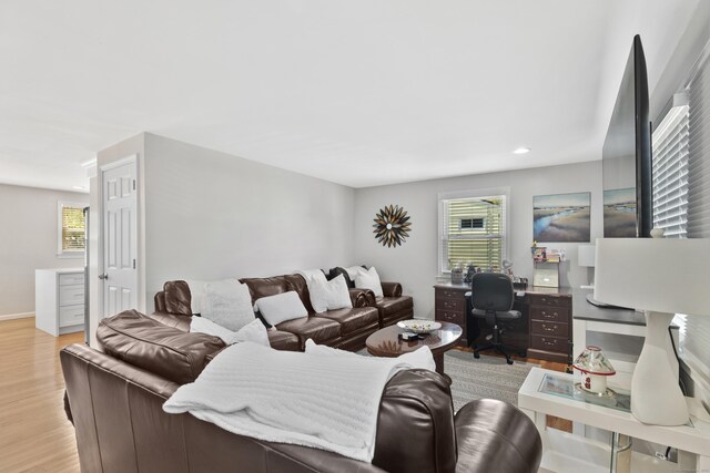 26 Carroll Rd, Hamden, CT 06517 - living area with wood finished floors, a desk, and recessed lighting