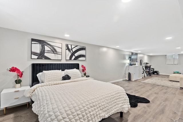 26 Carroll Rd, Hamden, CT 06517 - bedroom featuring baseboards, wood finished floors, and recessed lighting