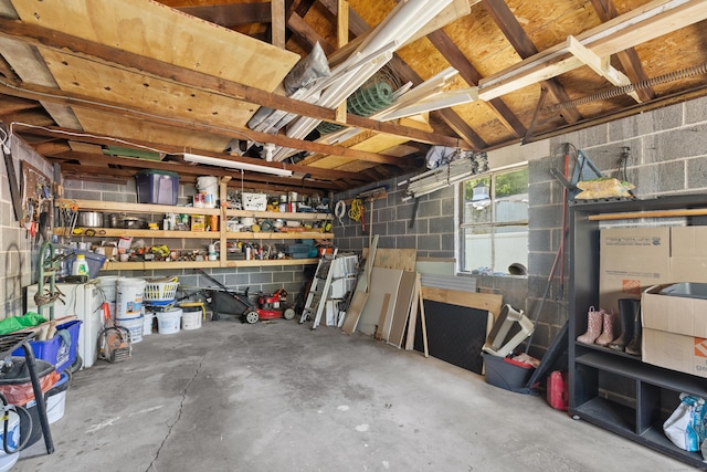 26 Carroll Rd, Hamden, CT 06517 - garage with concrete block wall