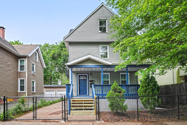 212 Newhall St, New Haven, CT 06511 - view of front of home featuring a porch, a gate, and a fenced front yard