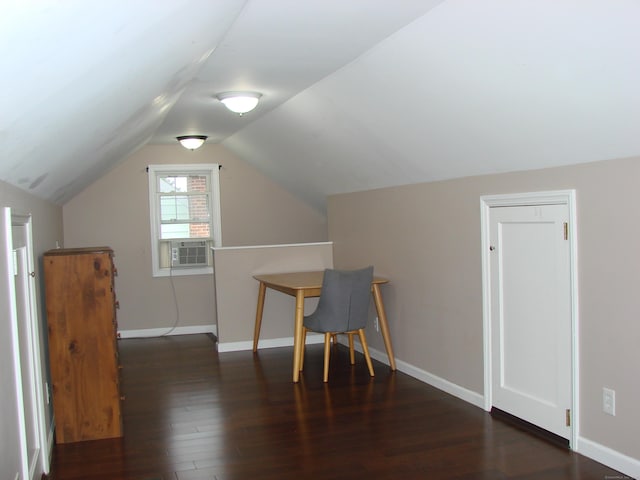 566 Savoy St, Bridgeport, CT 06606 - additional living space featuring wood finished floors, lofted ceiling, baseboards, and cooling unit