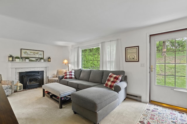 134 W Lake Ave, Guilford, CT 06437 - living room with a baseboard heating unit and healthy amount of natural light