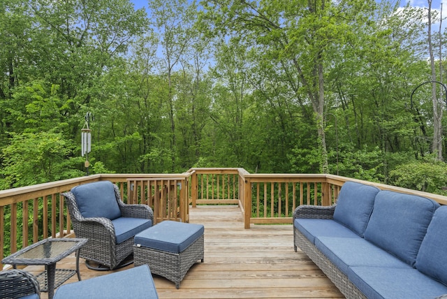 134 W Lake Ave, Guilford, CT 06437 - wooden terrace with an outdoor living space