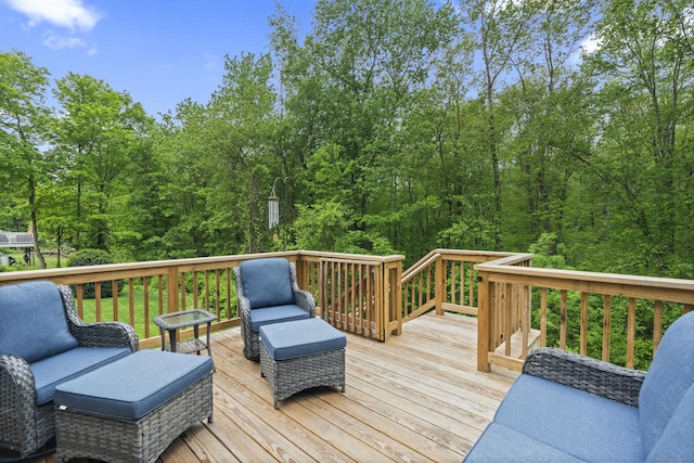 134 W Lake Ave, Guilford, CT 06437 - wooden deck featuring an outdoor hangout area