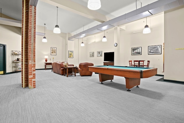 25 Grand St Apt 102, Norwalk, CT 06851 - rec room featuring carpet, a high ceiling, and billiards table