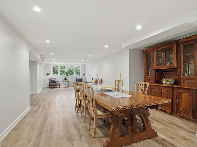 28 Eagle Dr, Fairfield, CT 06825 - dining room with recessed lighting, light wood finished floors, and baseboards