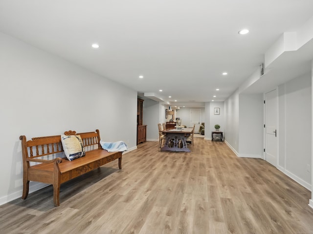 28 Eagle Dr, Fairfield, CT 06825 - living area featuring light wood-style floors, recessed lighting, and baseboards