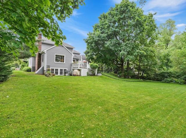 28 Eagle Dr, Fairfield, CT 06825 - view of green lawn featuring a wooden deck