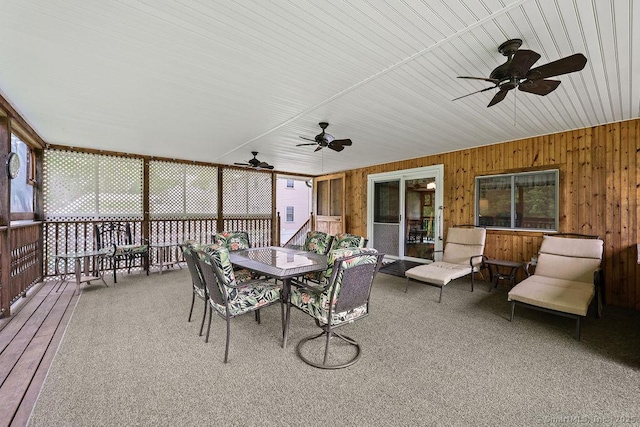 154 Sims Rd, Bristol, CT 06010 - sunroom with ceiling fan and outdoor dining space
