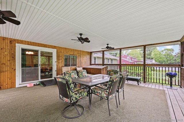 154 Sims Rd, Bristol, CT 06010 - sunroom featuring outdoor dining space and ceiling fan