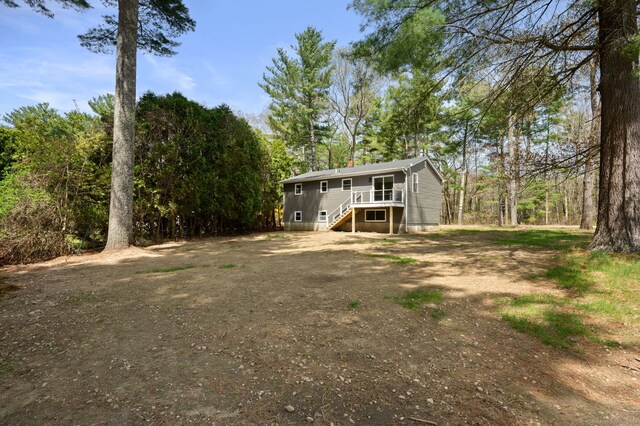 132 Bailey Pond Rd, Voluntown, CT 06384 - back of house featuring stairs and driveway