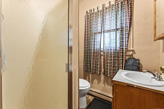 245 Ledyard St, New London, CT 06320 - bathroom with vanity, toilet, and a shower stall