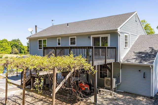 10 Spoonville Rd, East Granby, CT 06026 - rear view of property featuring a deck, roof with shingles, and a cooling unit