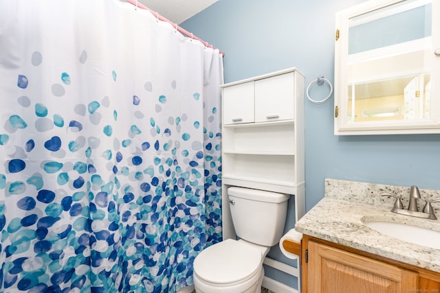 10 Spoonville Rd, East Granby, CT 06026 - bathroom featuring toilet, vanity, and a shower with shower curtain