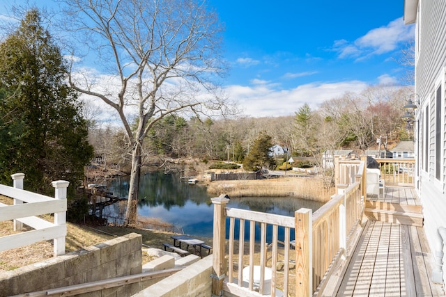 276 Niantic River Rd, Waterford, CT 06385 - wooden deck featuring a water view
