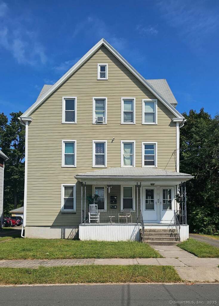 61 Garden St, New Britain, CT 06052 - view of front of house with covered porch and cooling unit