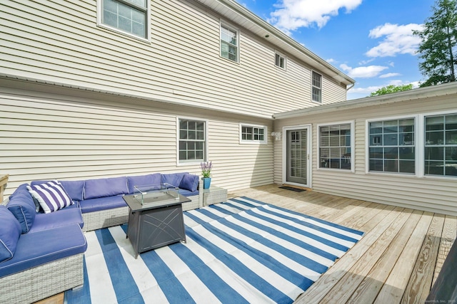 deck with an outdoor hangout area