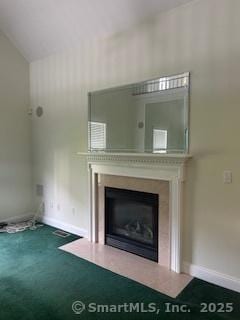 6 Aspen Way, Bristol, CT 06010 - unfurnished living room featuring a glass covered fireplace and baseboards