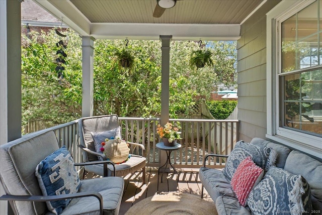 wooden deck featuring a porch