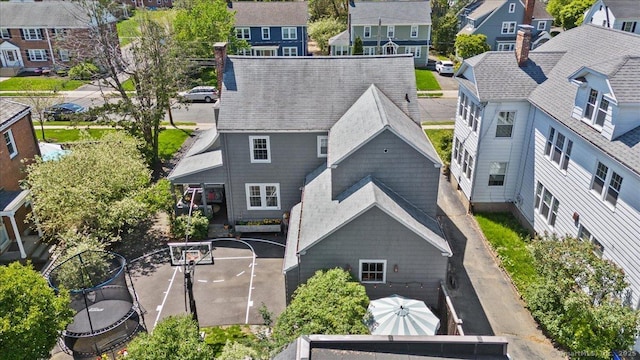 aerial view of residential area