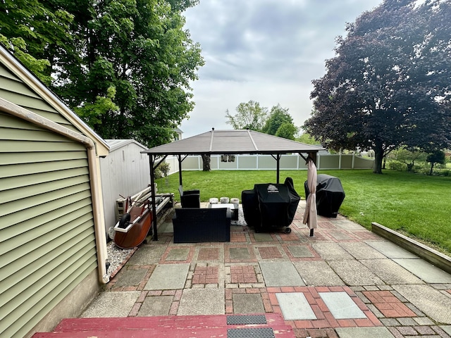 260 W Center St, Southington, CT 06489 - view of patio / terrace featuring a gazebo, an outdoor living space, and area for grilling